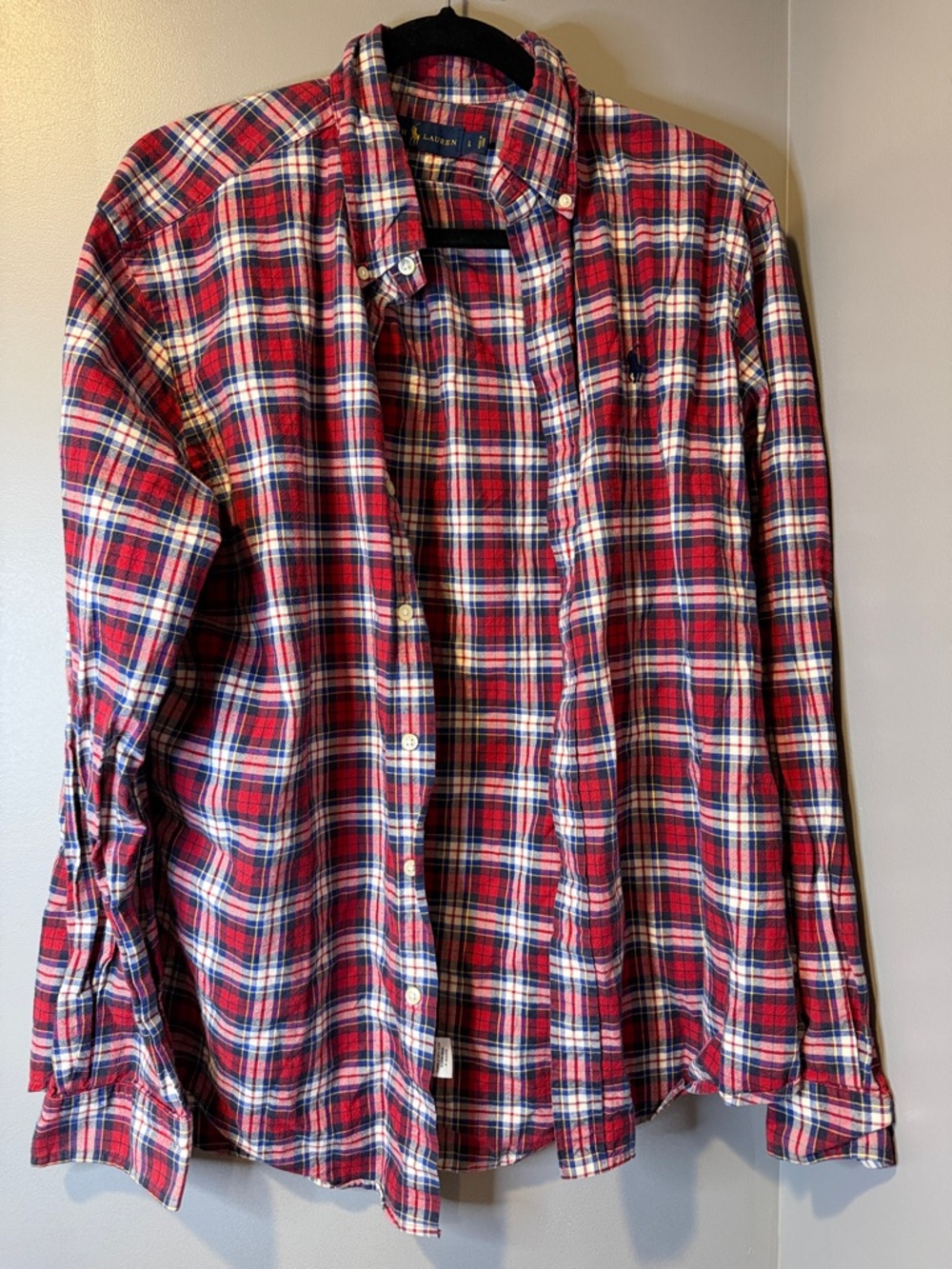 Ralph Lauren Red White and Blue Plaid Button-Down Shirt